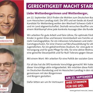 Dagmar Schmidt und Gerhard Merz für Wettenberg
