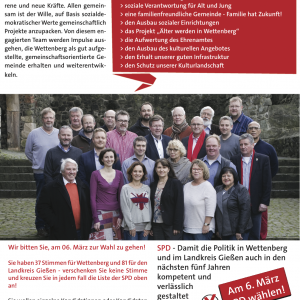 Ein Gruppenbild der KandidatInnen auf Burg Gleiberg. Dazu der auch in der Meldung stehende Text.