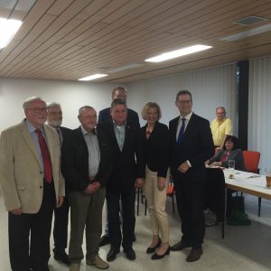 v.l.n.r.: Gerhard Schmidt, Karl-Heinz Funck, Klaus Schwalb, Hans-Peter Steckbauer, Ralf Volgmann, Anita Schneider, Thorsten Schäfer-Gümbel