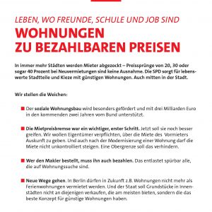 Ein Flugblatt zum Thema "Bezahlbarer Wohnraum"